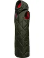 Produktbild: Navahoo warme Damen Winter Steppweste lang mit Kapuze Schnuckel Dark Olive Gr. S