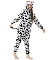 Produktbild: Katara Partyanzug Bauernhoftiere Jumpsuit Kostüm für Erwachsene S-XL, Karneval - Kostüm, Kigurumi - Kuh schwarz weiß S (145-155cm)