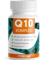 Produktbild: Q10 Kapseln hochdosiert 120x - Coenzym Q10 KOMPLEX mit 200mg Coenzym Q10 + Vitamin B1, B2, B3 und B12 - Energiestoffwechsel & Herzfunktion - laborgeprüft mit Zertifikat - Vorrat für 4 Monate