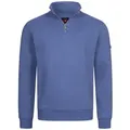 Produktbild: Höhenhorn Troyer Troiberg Herren Pullover für Männer 1/4 Zip Sweatshirt mit Kragen Hochwertige Baumwolle, weiche Innenseite, angenehm warm blau S