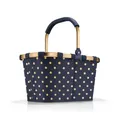 Produktbild: reisenthel carrybag frame metallic dots blue – Stabiler Einkaufskorb mit viel Stauraum und praktischer Innentasche – Elegantes und wasserabweisendes Design