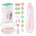 Produktbild: Zooawa Baby Nagelknipser 20 in 1, Elektrischer Baby Nageltrimmer, Nagelfeilen Set mit 12 Ersatzpads, Pflegeset für Neugeborene Säuglinge Kleinkinder Erwachsene, Zehen Fingernägel Pflege, Rosa