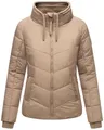 Produktbild: Navahoo Damen Winterjackel warme Steppjacke mit hohem Kragen und auffälligen Kordeln Liebesfee 14 Taupe Grey Gr. L