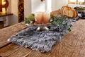 Produktbild: Tischläufer Tischband Kunstfell schwarz grau 33x140, Tischdeko, Tischwäsche