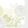 Produktbild: Mank Serviette Serviette Clarissa in Grün 40 x 40 cm, 50 Stück - Dahlien Blumen stoffähnlich