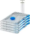 Produktbild: Vakuum Kompressionsbeutel Aufbewahrungsbeutel mit Handpumpe Größe XL 4er Pack