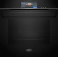 Produktbild: Siemens Einbau-Dampfbackofen HS958GCB1 | iQ700 | 60x60 cm | Dampfgarer, Sous-vide, Home Connect | Edelstahl Schwarz,  (Spektrum:  bis D)