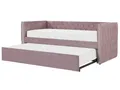 Produktbild: Platzsparendes Tagesbett Samtstoff rosa 90x200 cm mit Lattenrost Gassin