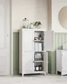 Produktbild: VASAGLE Badkommode Badezimmerschrank, mit 4 Türen, verstellbare Ablagen klassikweiß