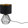 Produktbild: Tischleuchte Chuck 1xE14 Schwarz matt Stoffschirm Schwarz-Gold