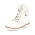 Produktbild: Remonte Damen Combat Boots D8481, Frauen Stiefeletten,lose Einlage,wasserabweisend,remonteTEX,uebergangsstiefel,schnürstiefel,warm,Weiss (80),40 EU