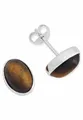 Produktbild: Ohrstecker 925 Silber Tigerauge brauner Stein Edelstein Ohrringe echt Silber Damen Sterling Silber Stecker Geschenk(MOS-040-18)
