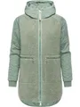 Produktbild: Ragwear Damen Teddyfleece Kurzmantel warmer Plüschmantel mit Kapuze Longeddy YOUMODO Dusty Green25 Gr. S