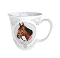 Produktbild: Ambiente Luxury Paper Products Becher Tiere, Wild, Tieren, Wald, Planzen Motiv, Tee/Kaffee Tasse, 1-tlg., Porzellan Mug 0,4 L Wildpferde braun, Pferd - Classic Horse, Mug Kollektion, als Geschenk geeignet
