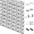Produktbild: Efishine 40-PACK LED Profil Aluminium 40 x 1M, V-Form LED Aluminiumprofil mit milchiger Abdeckung, Endkappen, und Montageklammer für LED-Streifen, LED Aluminium Profil sehr einfache Installation…