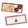 Produktbild: MamboCat 2er Set Weihnachtstraum Kuchenplatte rechteckig I Stollenplatte mit Weihnachtsdekor I Servierplatte für Topfkuchen, Plätzchen, Biskuitrolle I für Weihnachten, Nikolaus, Advent, Christmas