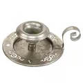 Produktbild: Kerzenhalter Metall Vintage Silber Ø12cm Kammerleuchter mit Henkel