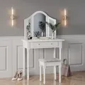 Produktbild: Schminktisch Kate, Weiß, 80 Cm Mit Hocker Vicco