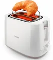 Produktbild: Philips Toaster HD2581/00, 2 kurze Schlitze, 830 W, integrierter Brötchenaufsatz, weiss