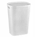 Produktbild: Infinity Wäschekorb 60l Weiß - Skandinavisches Design, Belüftung, Deckel, Griffe