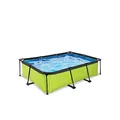 Produktbild: EXIT Toys Lime Pool - 220x150x65cm - Rechteckiger, Kompakter Rahmenpool mit Kartuschenfilterpumpe - Leicht Zugänglich - Für Kleinkinder Geeignet - Starker Rahmen - Einzigartiges Design - Grün