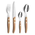 Produktbild: Lou Laguiole CANOPÉE Besteckset 24-teilig mit hochwertigen Holzgriffen, Essbesteck ideal für elegante Tischdekoration, erstklassige Handwerkskunst aus Frankreich, Tafelbesteck