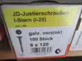 Produktbild: 6x120mm Packung JD Justierschrauben 100Stück Marken Produkt AKTION..