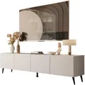 Produktbild: TV-LOWBOARD COLGANTE 200 cm Kaschmir auf Schwarz Beinen