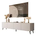 Produktbild: Lookway COLGANTE Moderner TV-Schrank 200 cm in Kaschmir Matt auf Schrägen Onyx-Beinen (Beine: Schwarz) - Push-to-Open System