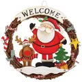 Produktbild: com-four® Weihnachtskranz geflochten - Tür Kranz Welcome für Weihnachten - Weihnachtsdeko zum Hängen - Holzkranz ca. Ø 30 cm (Santa Claus - L)