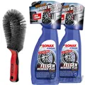Produktbild: 2x 750ML SONAX XTREME FELGENREINIGER PLUS + SONAX FELGENBÜRSTE ULTRA SOFT PFLEGE