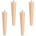 Produktbild: SO-TECH® Möbelfuß 4 Stück Möbelfüße Buche massiv Ø 45 / 25 mm Höhe: 100-450 mm braun 20 cm
