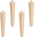 Produktbild: 4er Set Möbelfüße Buche roh H 200 mm / konisch Ø 45/25 mm mit Gewindestift M8 Sotech