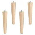 Produktbild: SOTECH 4er Set Möbelfüße Buche roh H 200 mm/konisch Ø 45/25 mm mit Gewindestift M8