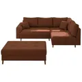 Produktbild: S-STYLE Ecksofa mit Hocker  Maya ¦ rot ¦ Maße (cm): B: 231 H: 81