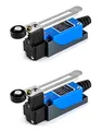 Produktbild: QWORK® Endschalter, 2 Stück ME-8108 Einstellbarer Rollenhebelarm-Endschalter, NC + NO (DPDT), CNC-Fräser