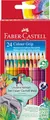 Produktbild: Faber-Castell 112424 Colour Grip Buntstifte für Kinder, 24er-Buntstifte-Set, Malstifte mit Grip und dreieckigem Schaft, wasserlöslichen Pigmenten, leicht auswaschbar und bruchsicher, Schulsachen