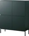 Produktbild: Selsey BEMMI - Highboard 4-trig, Dunkelgrn mit Metallbeinen, 100 cm breit