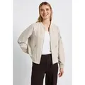 Produktbild: Blouson STREET ONE, Damen, Gr. 36, beige (malted beige), Stoff, Obermaterial: 74% Viskose, 26% Polyester; Futter: 100% Polyester, unifarben, normal normal, Rundhals, elastischer Bund, Jacken Blouson, aus satinierter Viskose