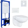 Produktbild: Belvid WC-Komplettset EGWWC01KomplettSet, vormontiertes Vorwandelement mit Spülkasten, Softclose-Deckel & Betätigungsplatte 3/6L & Wand-WC, bis 400 kg