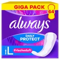 Produktbild: Always Daily Protect Slipeinlagen Damen Long (64 Binden), Gigapack, mit frischem Duft, passend für alle Slipformen, atmungsaktiv, flexibel