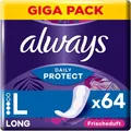 Produktbild: Always Daily Protect Slipeinlagen Damen Long Gigapack atmungsaktiv Duft 64 St.