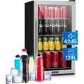 Produktbild: Klarstein - Beersafe 4XL Kühlschrank 124 Liter 4 Böden Panoramaglastür Edelstahl