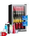 Produktbild: Klarstein Beersafe 4XL Kühlschrank 124 Liter 4 Böden Panoramaglastür Edelstahl Silber 124 Liter