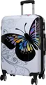 Produktbild: Hartschalen Reise Koffer Trolley mit Dehnfalte Motiv Butterfly - Gr. L