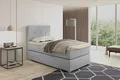 Produktbild: KREATIVE FURNITURE & DESIGN Boxspringbett 80x200 mit Bettkasten - Einzelbett mit Bonell-Matratze und Topper - Bett mit Kopfteil für Ihr Schlafzimmer (Hellgrau)