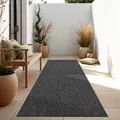 Produktbild: In- & Outdoor Teppich Flachgewebe einfarbig modern wetterfest für Terrasse Küche Grösse 80x250 cm