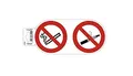Produktbild: Exacompta 67015E Rauchen und E-Zigaretten verboten Klebeschild 20x10cm rot-weiß mit Aufhänger Hinweisschild aus UV-beständigem PVC Schilder Warnhinweis Sticker Aufkleber Türschild