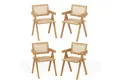 Produktbild: COSTWAY Esszimmerstuhl (4 St), mit Armlenhnen, Bambus & Rattan, 130kg