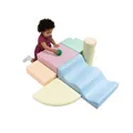 Produktbild: IGLU SOFT PLAY Explorer Set 6 STK Softbausteine Motorische Fähigkeiten Riesenbausteine Klettern Schaumstoffbausteine mit Anti-Rutsch (Pastel)
